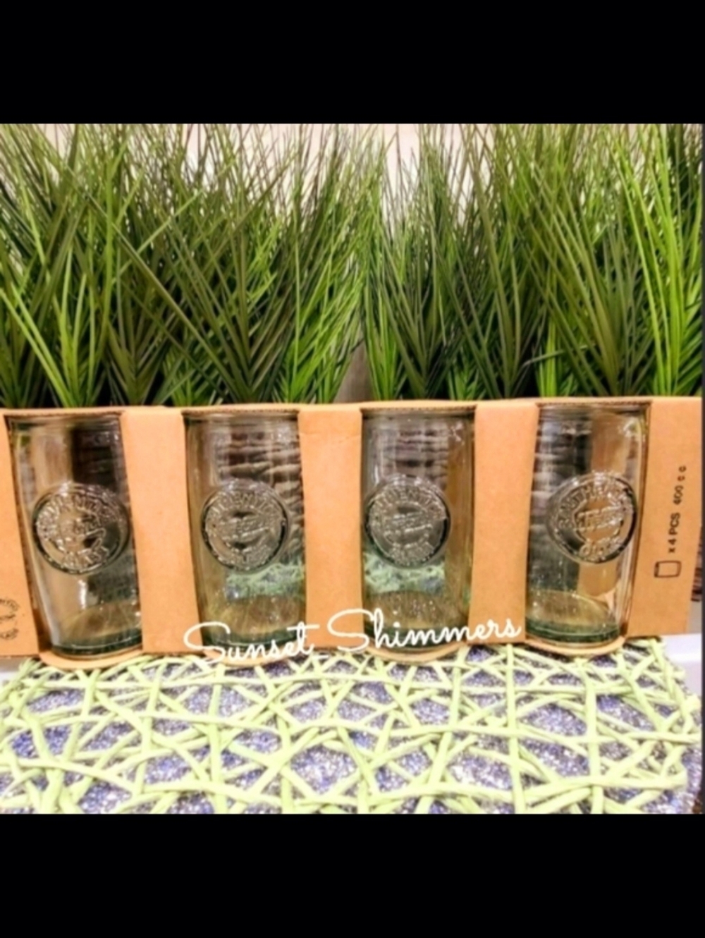 Vidrios San Miguel 100% Authentic Recycled Glass Drinking Glasses (SET OF 4) New